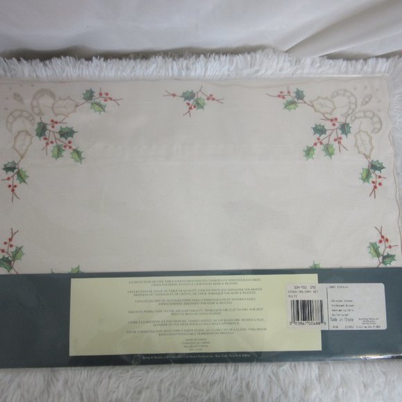Lenox Fine Linens Christmas Placemats and Napkins New In Package NWT Vintage - Picture 8 of 10